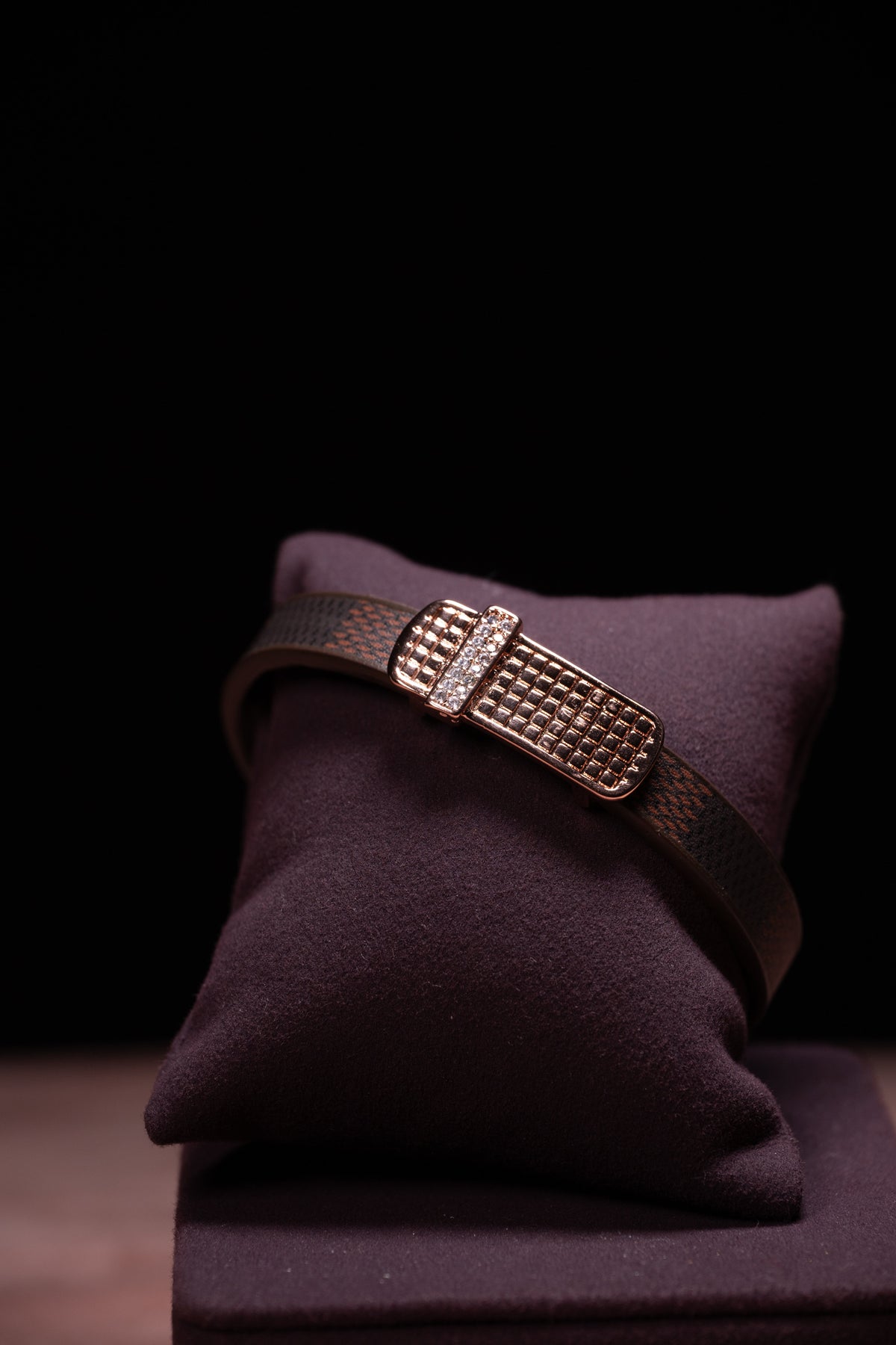 Bracelet – Rose Gold Mesh Clasp Woven Statement Bracelet