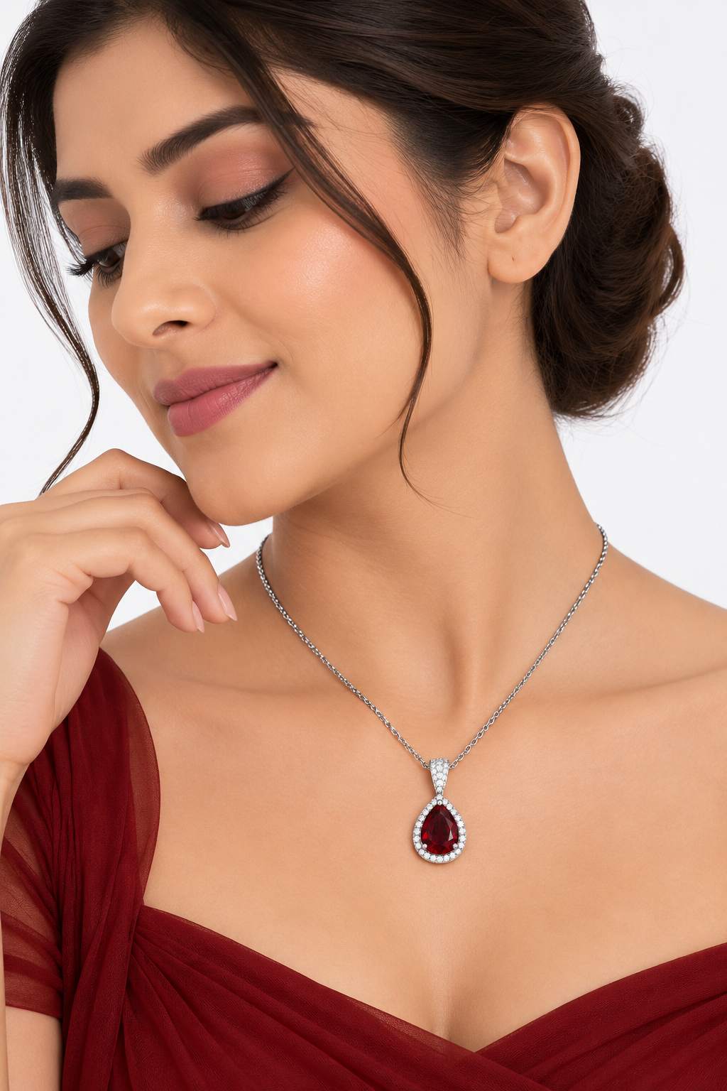 Women’s Chain – Crimson Teardrop Halo