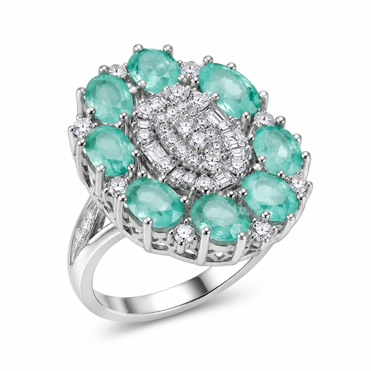 Women’s Ring – Mint Green Floral Statement Ring