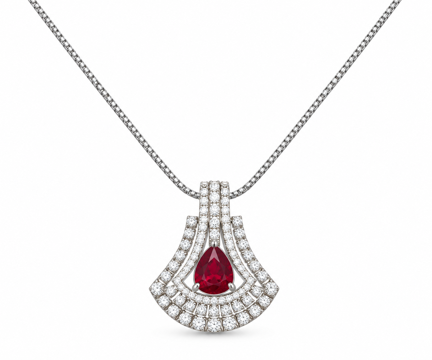 Women’s Chain – Crimson Teardrop Elegance