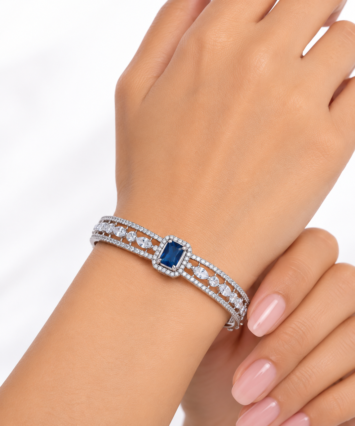 Women’s Bracelet – Sapphire Blue Crystal Bangle