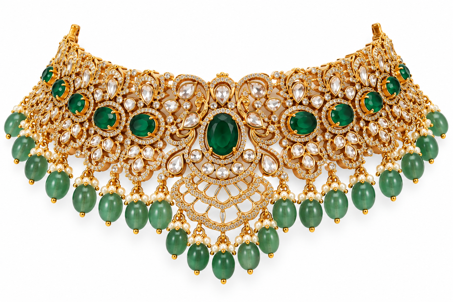 Aaradhya Emerald Heritage Choker Set