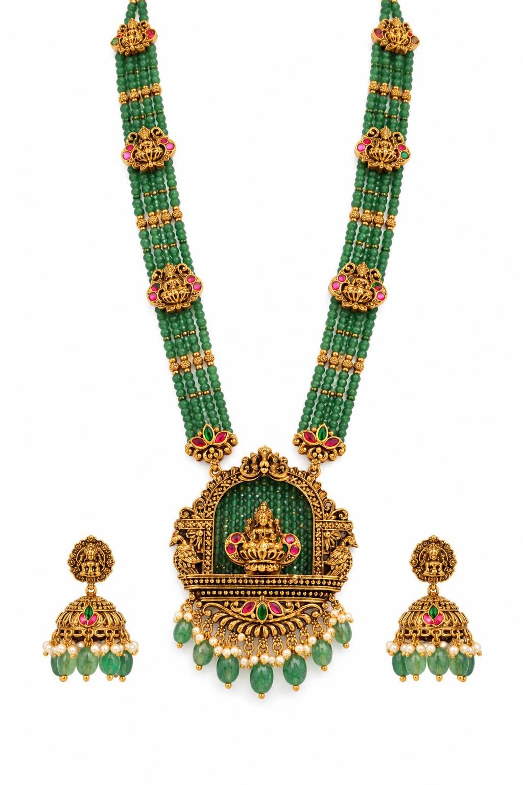 Devi Lakshmi Temple Necklace Set