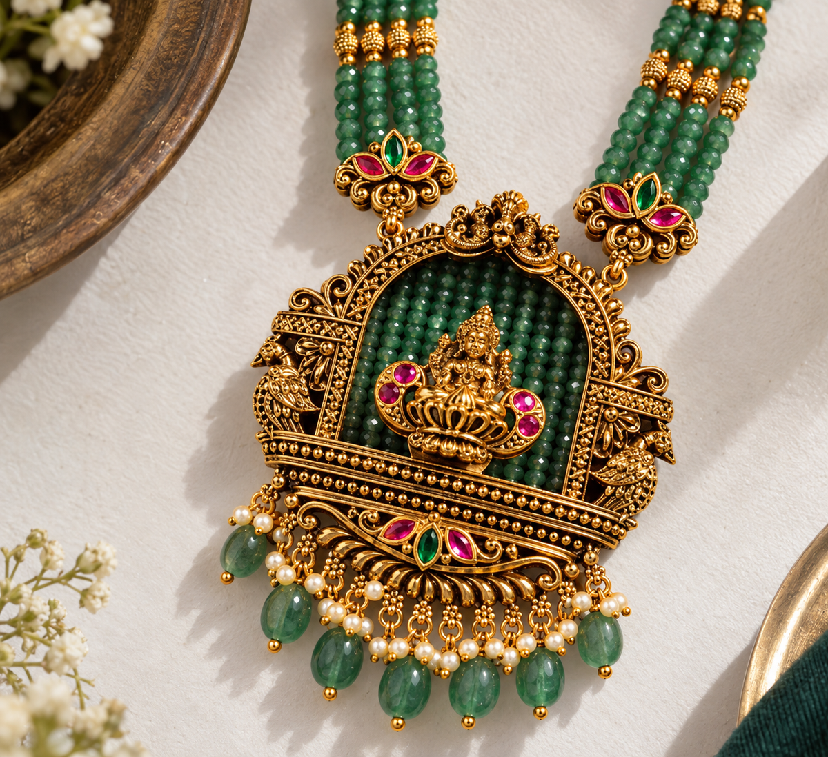 Devi Lakshmi Temple Necklace Set